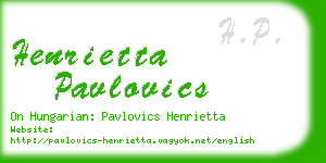 henrietta pavlovics business card